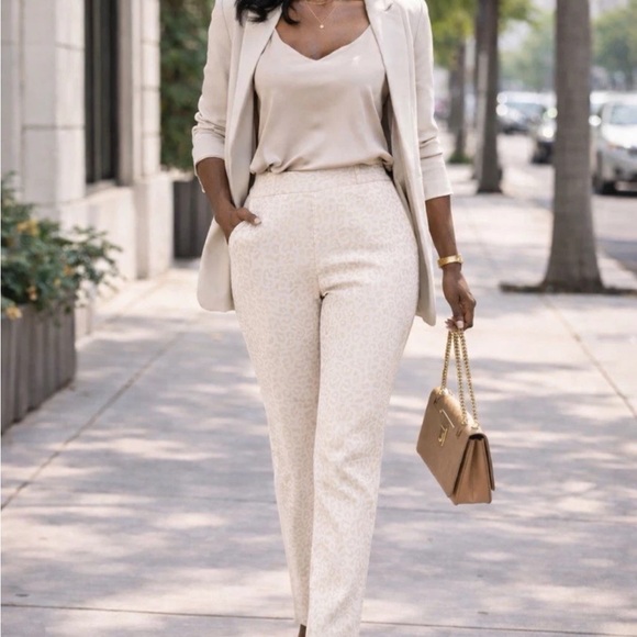 Soft Surroundings Pants - Soft Surroundings Cream High-Rise Slim Trousers